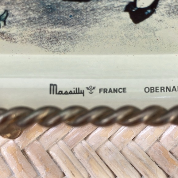 VINTAGE MASSILLY FRANCE OBERNAI SARREGUEMINES M LARRY METAL TRAY 12x9.5 - Picture 3 of 16